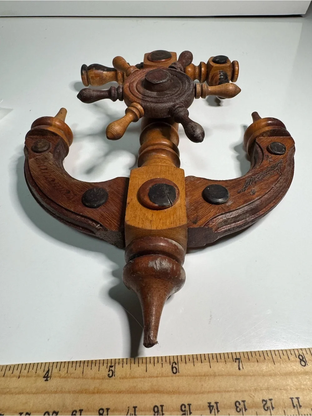 Wooden Nautical Anchor Wall Decor - Brown